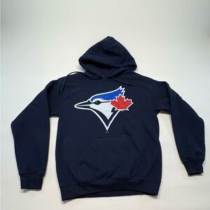 Men's Navy Blue Hoodie with Team Blue Jay Logo Size Small